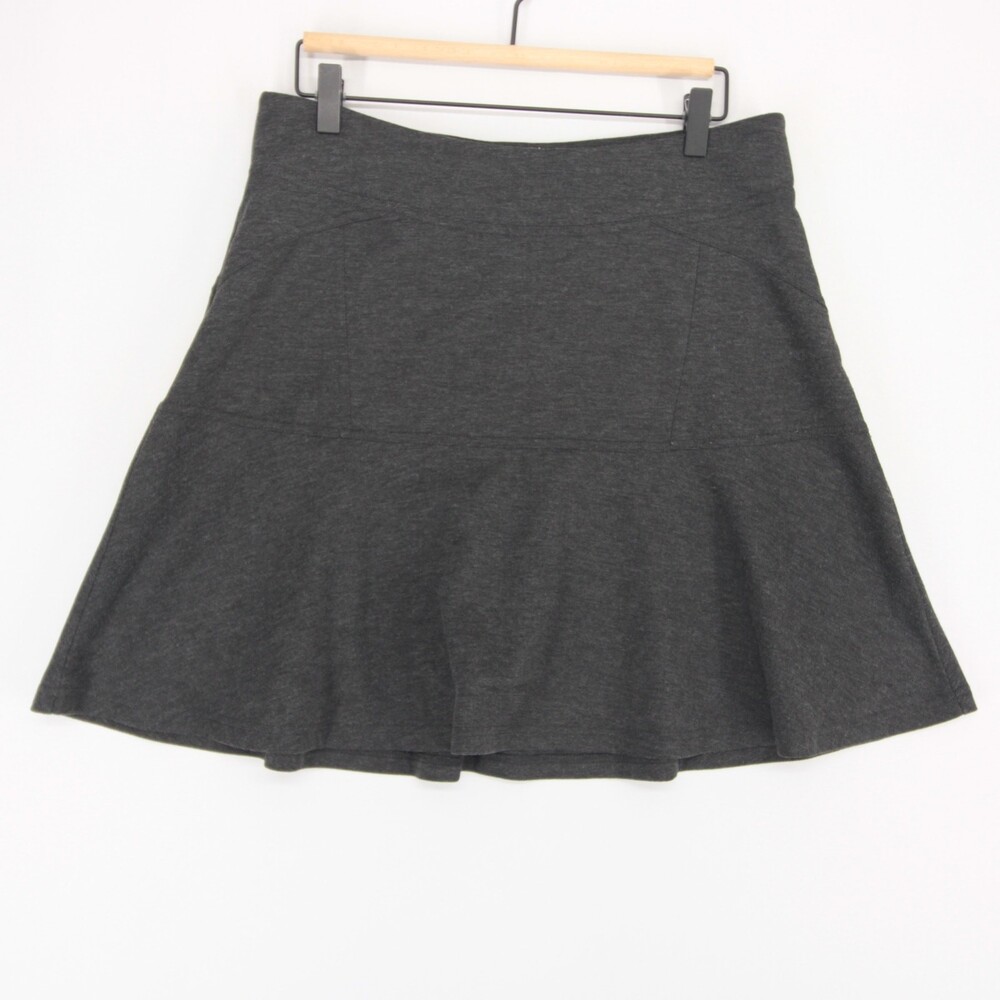 Prana Gianna Skirt Womens M Gray Heather Flared Pull On Knit Stretch Active